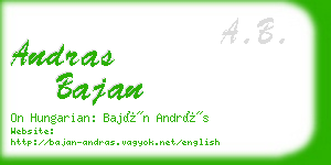 andras bajan business card